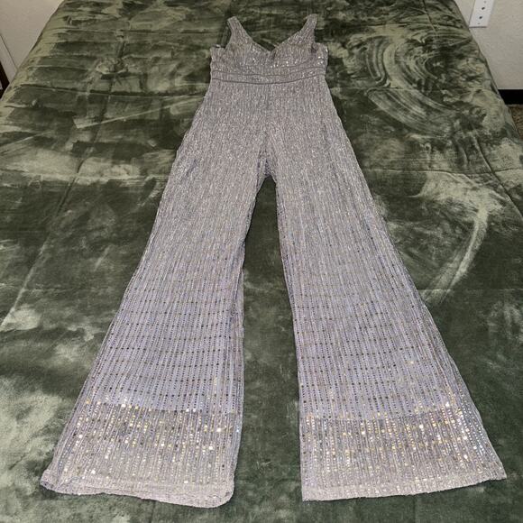 City Triangles Silver Jumpsuit - Picture 1 of 10